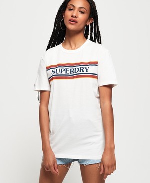 Superdry Vintage Text Graphic Női Pólók Fehér | CWUPF5398